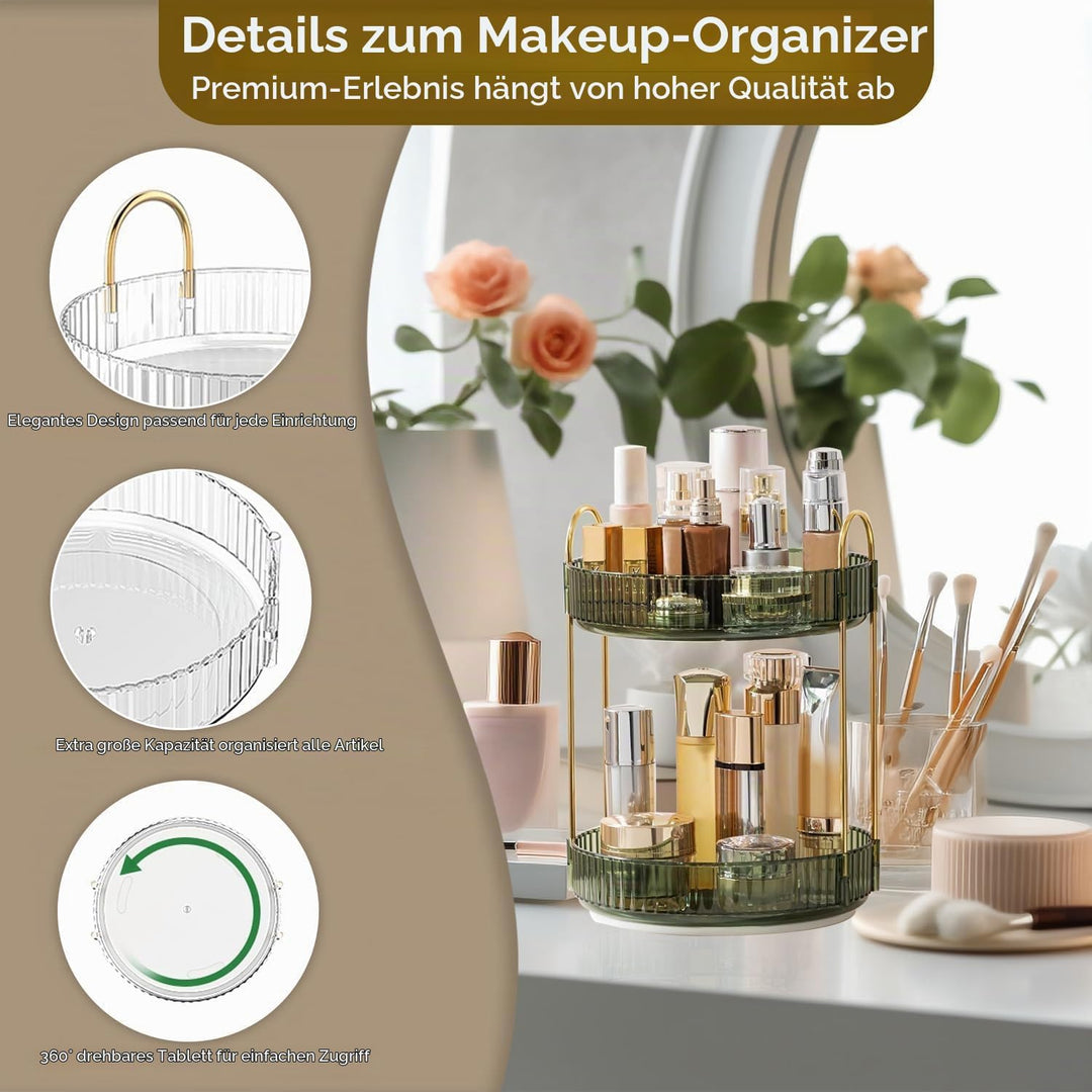 Make Up Organizer Drehbar,Schminktisch Organizer Rund,badezimmer organizer,Parfüm Regal,Beauty Organ