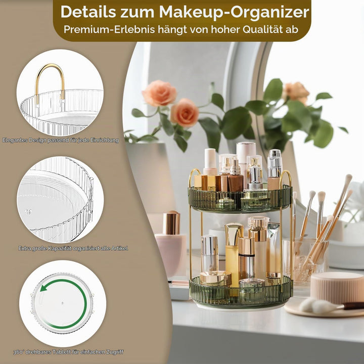 Make Up Organizer Drehbar,Schminktisch Organizer Rund,badezimmer organizer,Parfüm Regal,Beauty Organ