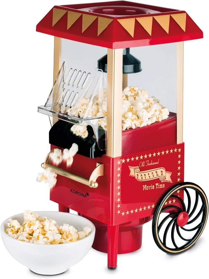 Korona 41100 Popcornmaschine | Retro-Design | Ölfreie Herstellung von Popcorn dank Heissluftverfahre