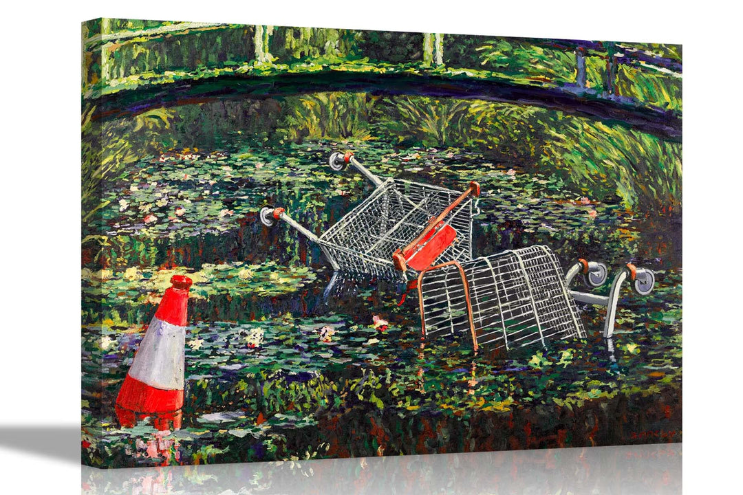 Banksy Show Me The Monet By Banksy Leinwanddruck, gerahmt, Wandkunst, Heimbüro, Arbeit, Kunstwerk, G