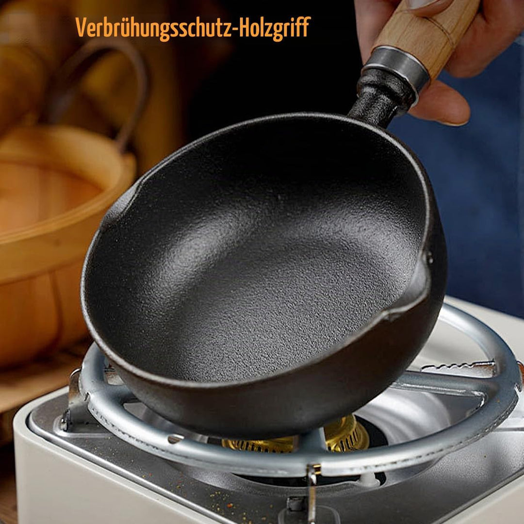 HyzaPhix Sossentopf Gusseisen BBQ Grill Zubehör, Marinadenpinsel Gusseisen Topf für Grill, Grill Sau