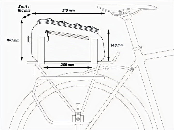 231152 - fahrradträgertasche traveler 40 9l 9 L, 9 L