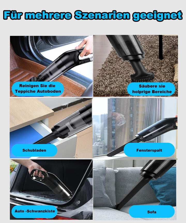 Handstaubsauger Akku, Handstaubsauger Auto Mini Staubsauger 15000Pa Beutellos Testsieger, Akku Hands