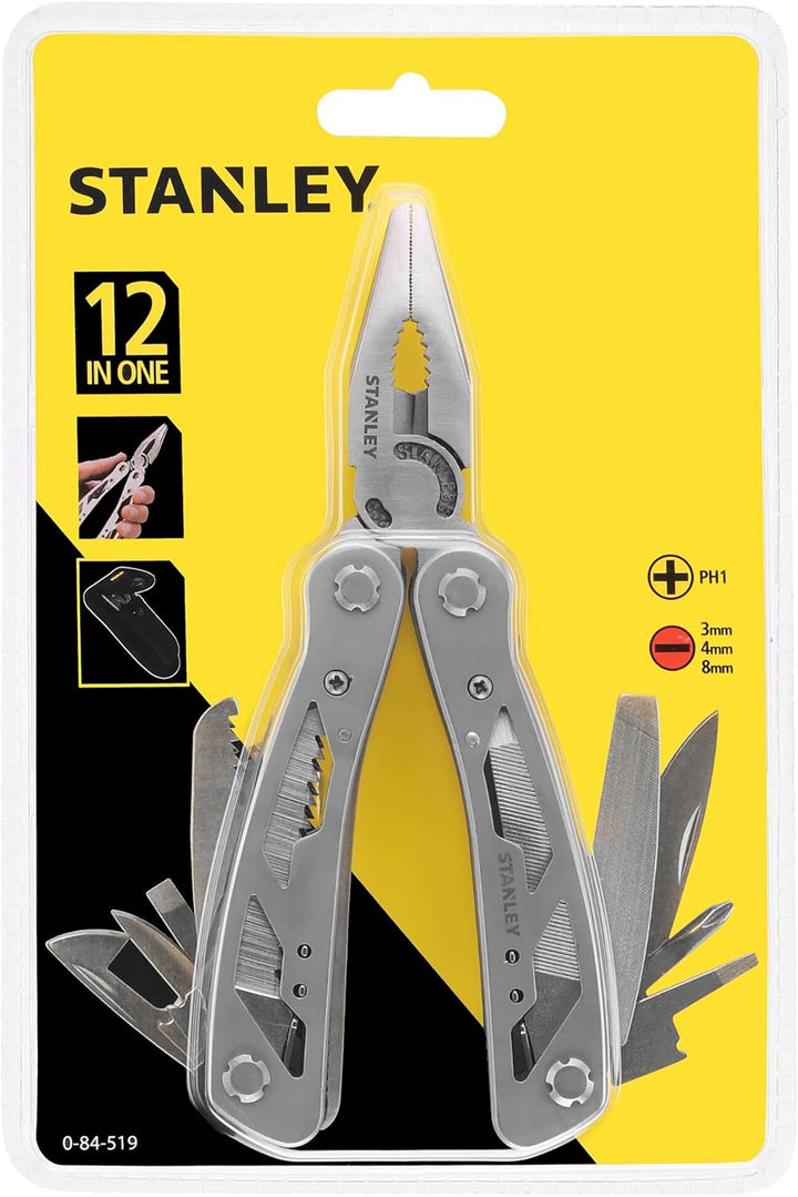 Stanley STA084519 12 in 1 Multi-Tool, Multifunktionswerkzeug mit Tasche