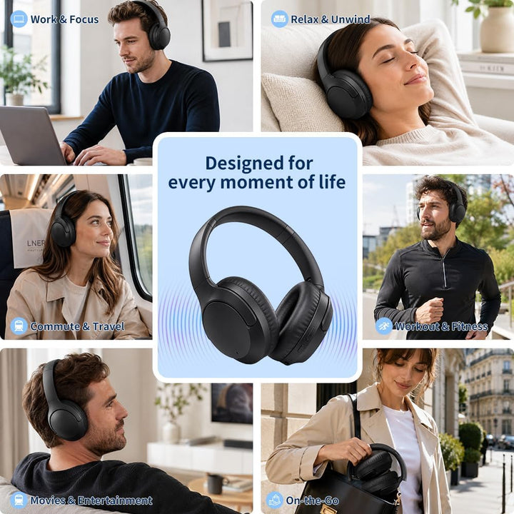 Kopfhörer Kabellos Bluetooth Over Ear, Active Noise Cancelling Kopfhörer, Bluetooth 5.4, Hi-Res Soun