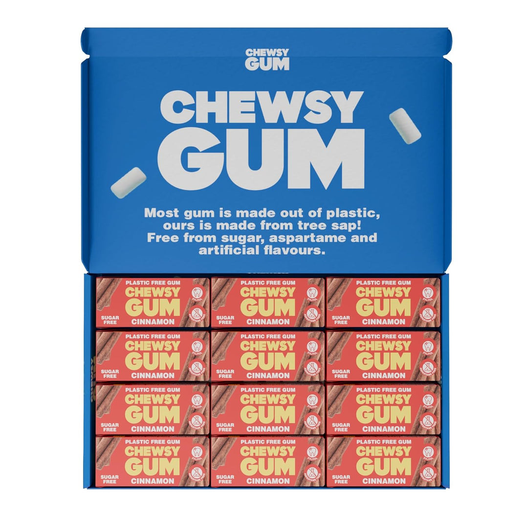 Chewsy Zimt | natürlicher, plastikfreier Kaugummi | zuckerfrei + aspartamfrei | mit 100% Xylitol ges