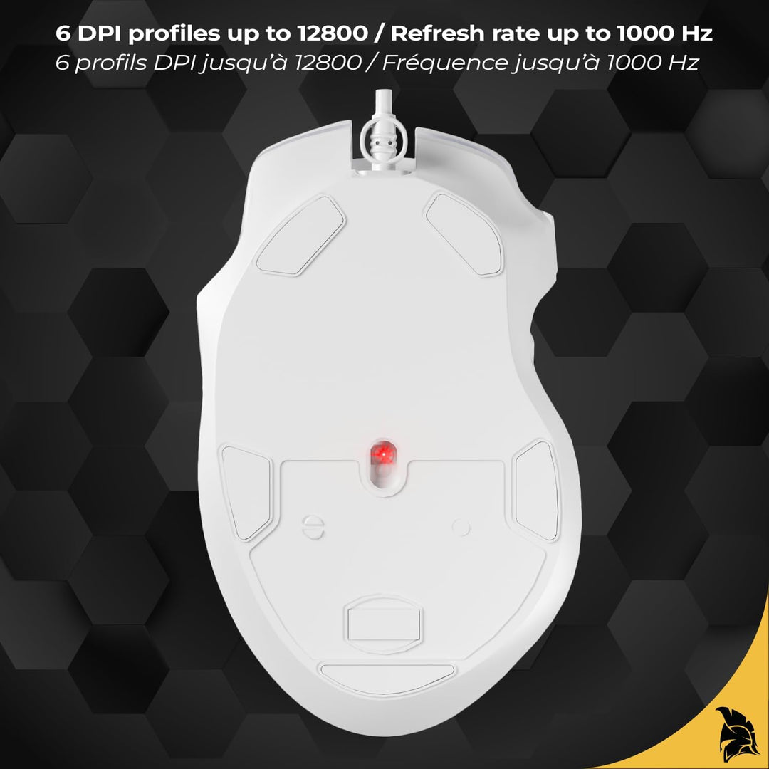 EMPIRE GAMING - W905 Gaming-Maus kabelgebunden – 12800 DPI 1000 Hz – RGB – Ergonomisch – PS4, PS5, X