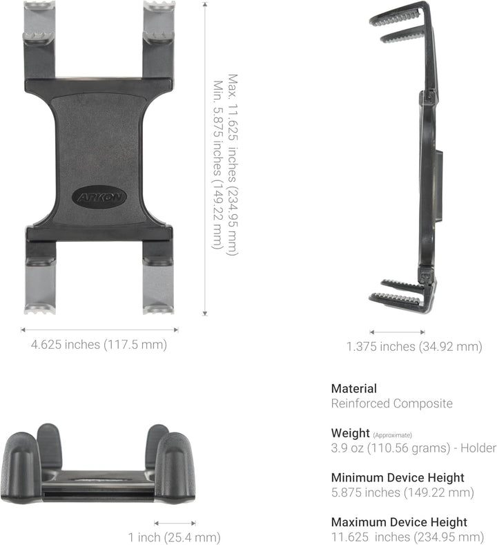 ARKON Tablet-Halterung, Grundplatte zum Anschrauben, passend für Tablets mit Einer Bildschirmgrösse