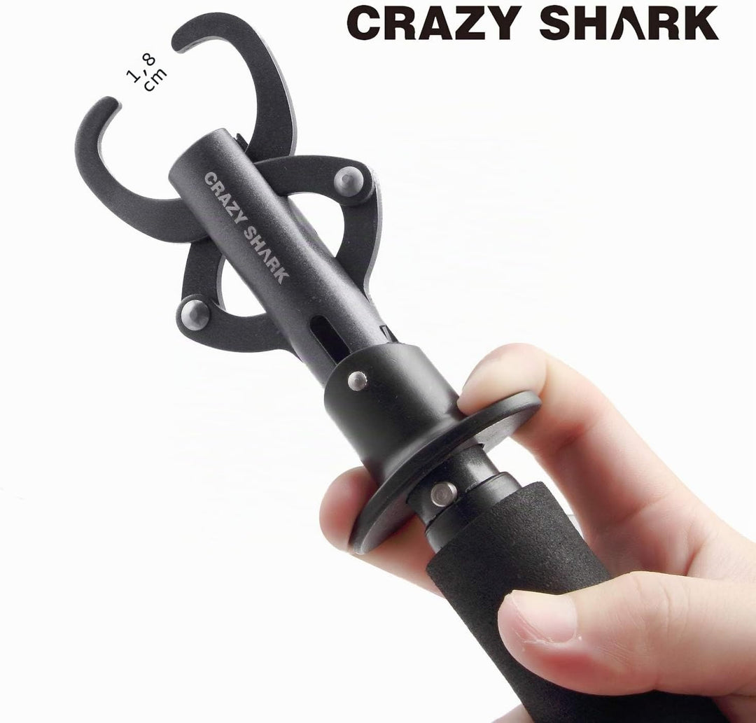 CRAZY SHARK Fish Lip Grabber aus Edelstahl Fischhalter mit Waage Grau, Grau