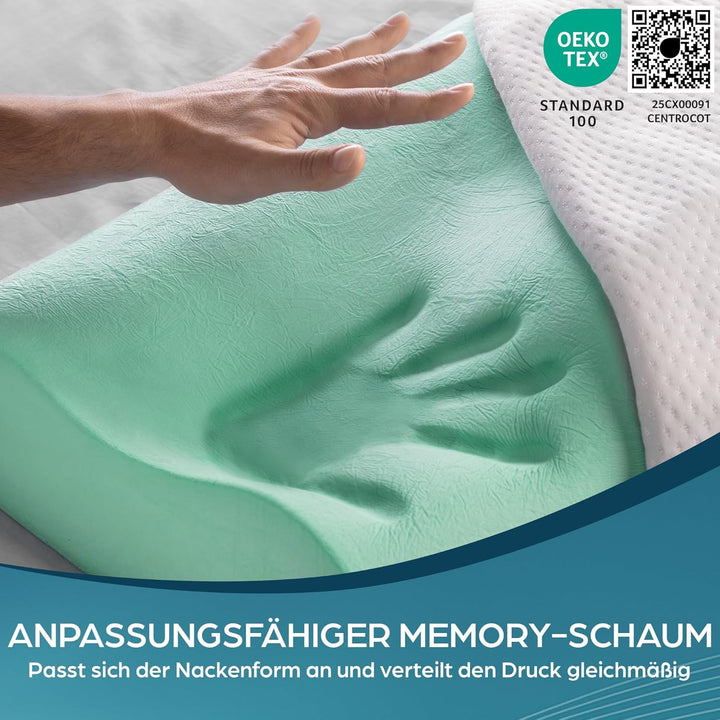 Flowen Orthopädisches Nackenstützkissen Memory Foam Kopfkissen Nackenkissen Ergonomisches für Bett H