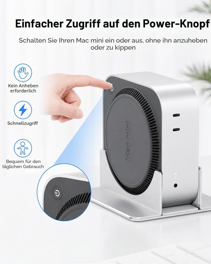 SNANSHI Mac mini M4 Ständer Vertikal, Heavy-Duty Metal Desktop Ständer für 2024 Mac mini M4 M4 Pro,