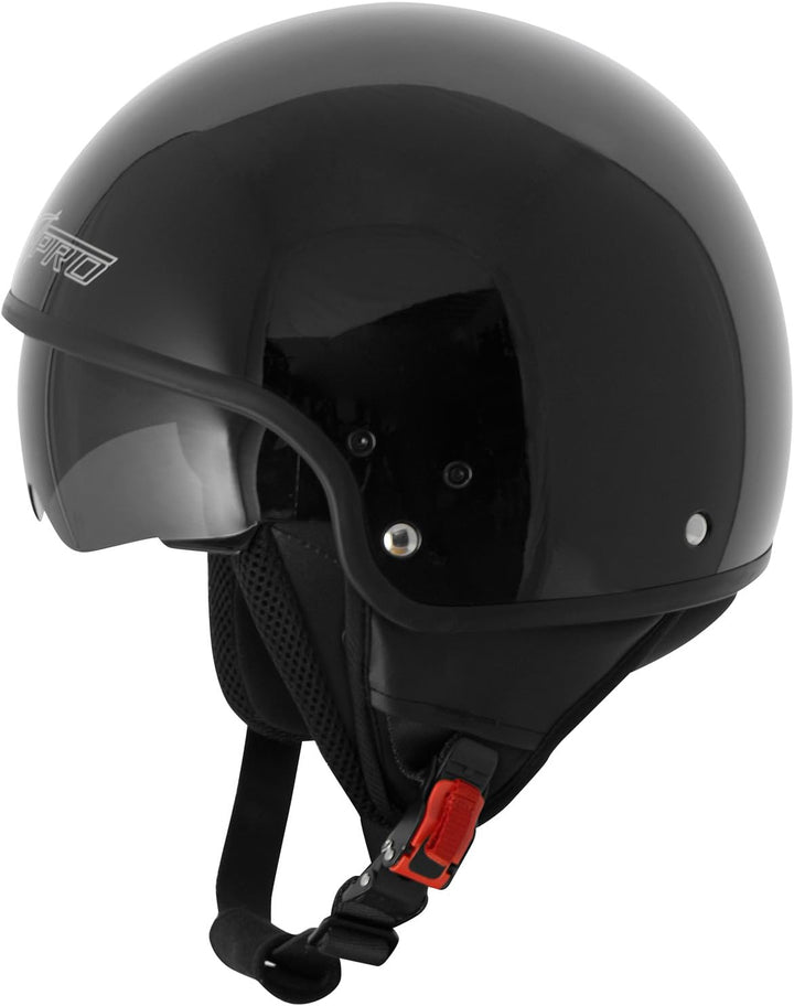 Motorradhelm Motorrad Roller Jet Helm Innensonnenblende Viser SonicMoto 58 cm ( L) Schwarz, 58 cm (