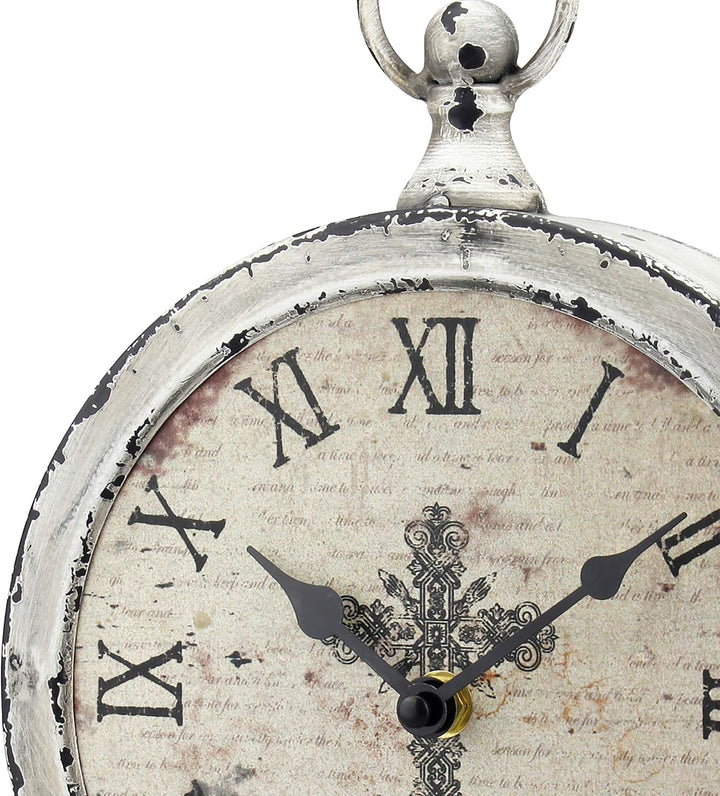 Stonebriar Large 13 Inch Decorative Battery Operated Table Top Clock with Roman Numerals and Antique