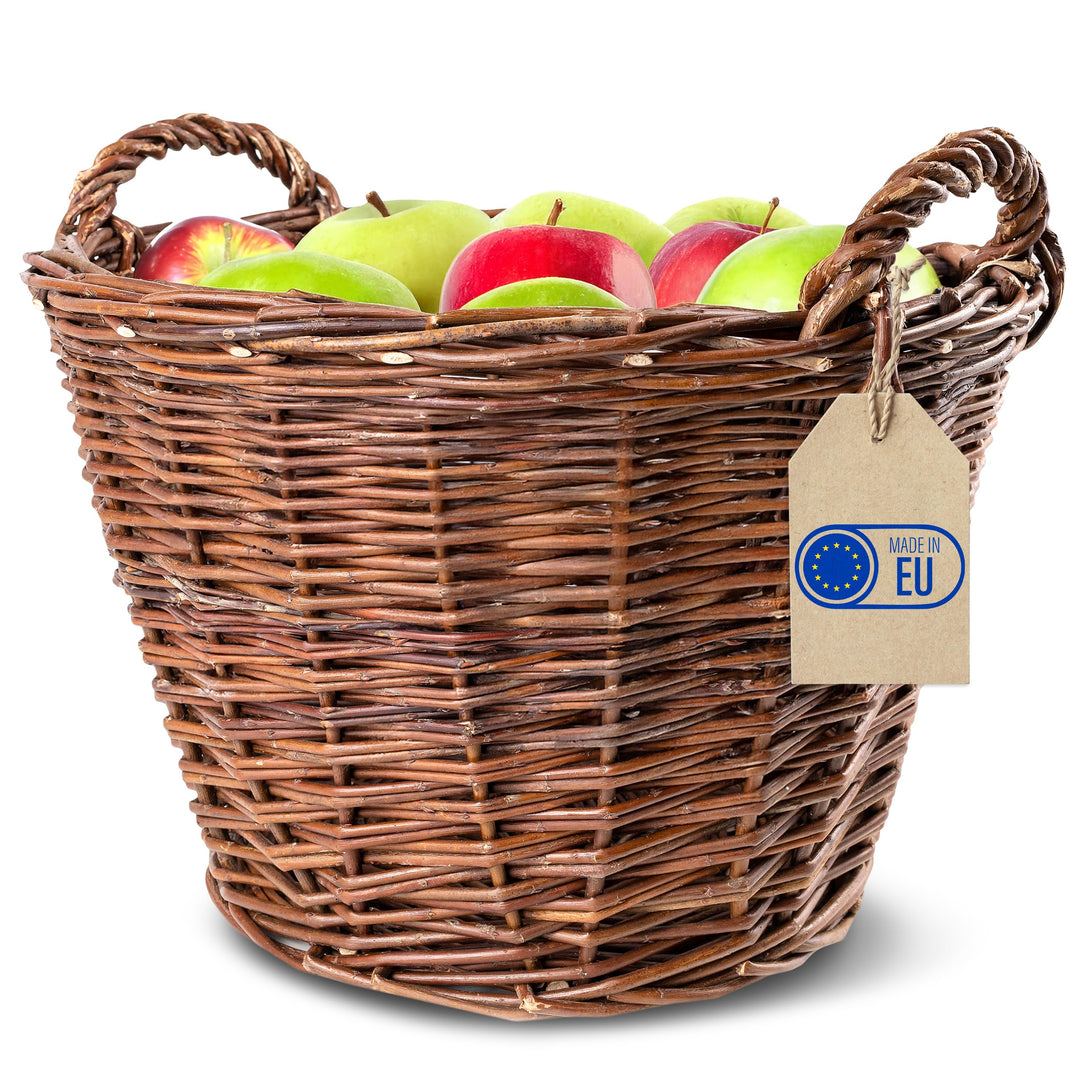 Creative Home Weidenkorb mit Zwei Henkel | Gross 45 x 30 x 37 cm (+/- 1 cm) | Perfekt für Geschenkko
