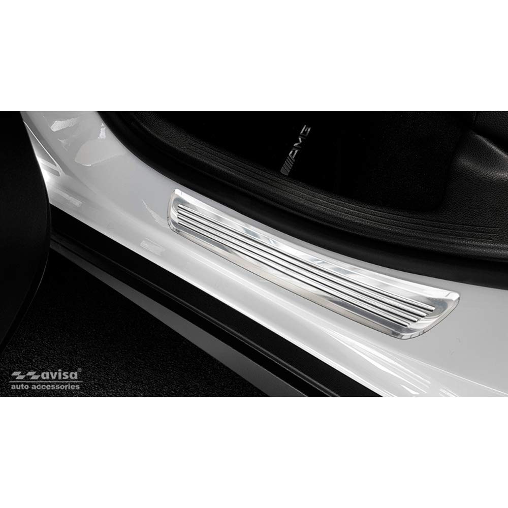 Avisa INOX Door sill Protectors Compatible with Mercedes GLC/GLC Coupe 2015-2019 & FL 2019-2-Pieces