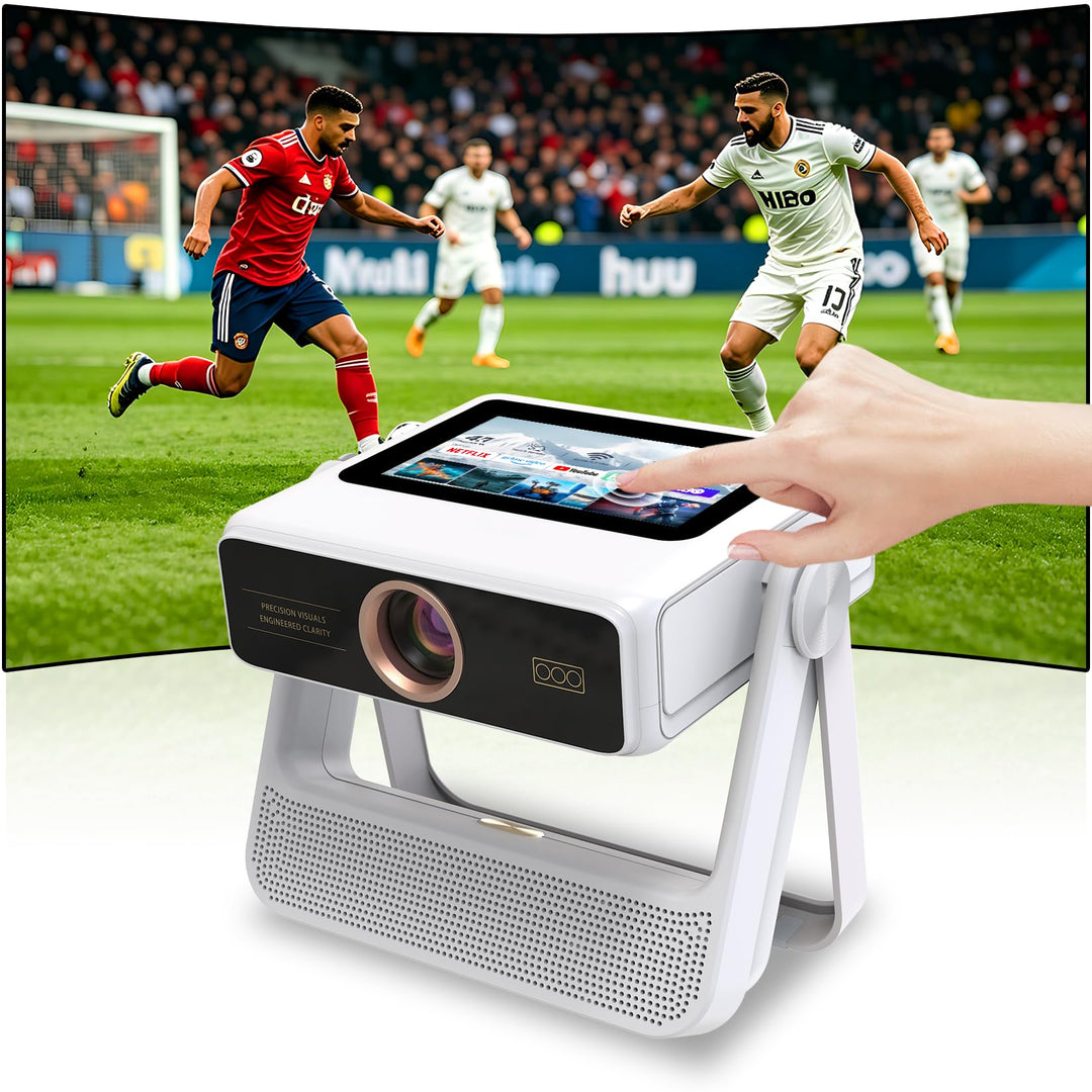 Smart Beamer 4K Unterstützt, FHD 1080P Projektor mit Touchscreen,Dual-Display Heimkino Projektor 120