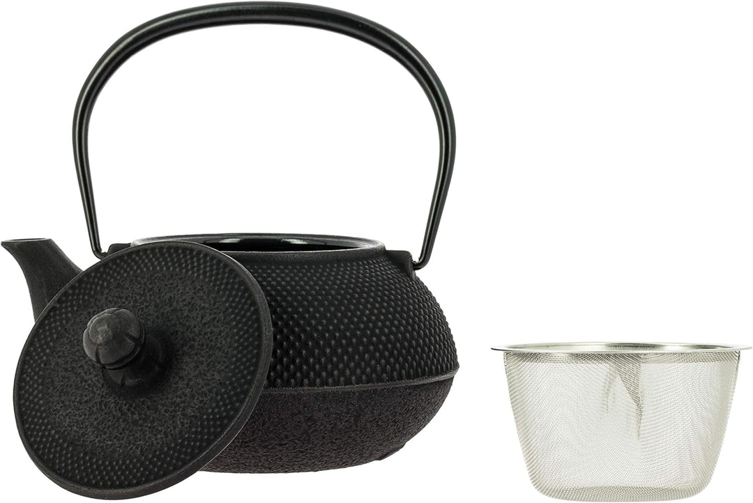 Iwachu Japanische Gusseisen Teekanne mit Filter und Traditionelles Design 900 ml schwarz