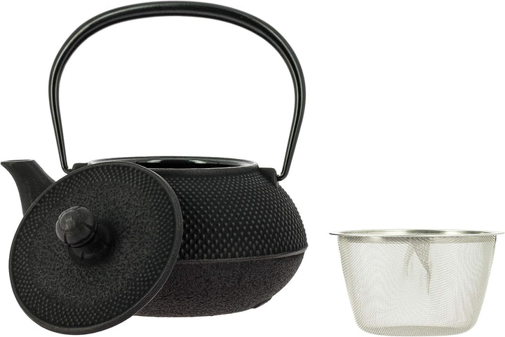 Iwachu Japanische Gusseisen Teekanne mit Filter und Traditionelles Design 900 ml schwarz