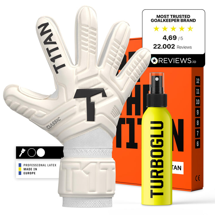 T1TAN Classic 1.0 Torwarthandschuhe - ohne Fingerschutz - Fussballhandschuhe für Torhüter - Diverse