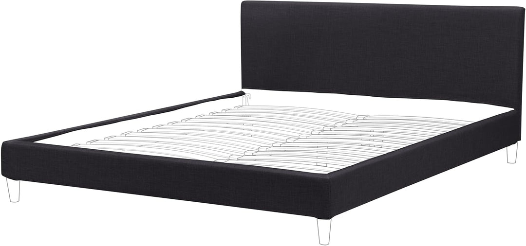 Abziehbarer Bezug für Bett FITOU Polsterbezug schwarz 180 x 200 cm