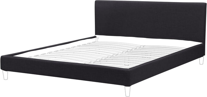 Abziehbarer Bezug für Bett FITOU Polsterbezug schwarz 180 x 200 cm