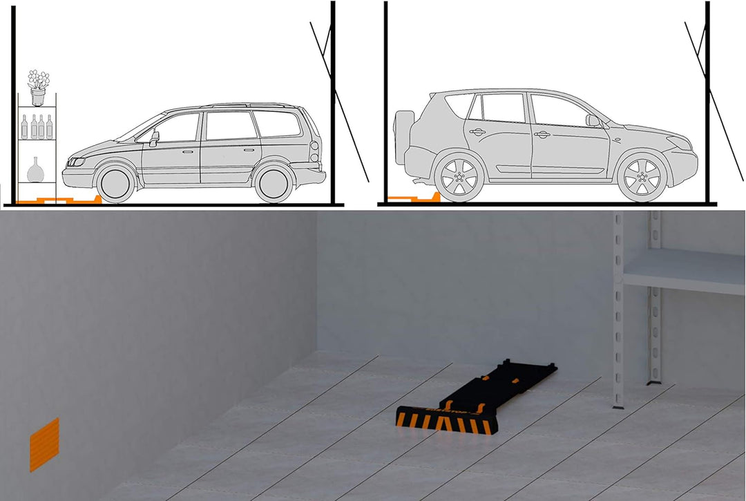 Kit Garage Easystop. Radstopper + Autotürschutz. Verstellbar