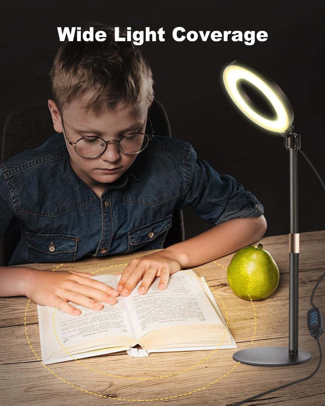 Railee Ringlicht mit Stativ Handy Laptop Videokonferenz Licht mit Klemme 6 Zoll Tisch LED Ring Light