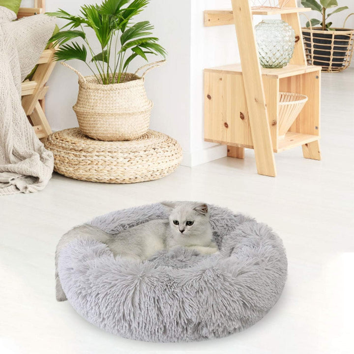YUPPIE TONE Hundebett, Katzenbett,Waschbar Flauschiges Weicher Plüsch Rund Donut Tragbare Schlafsofa