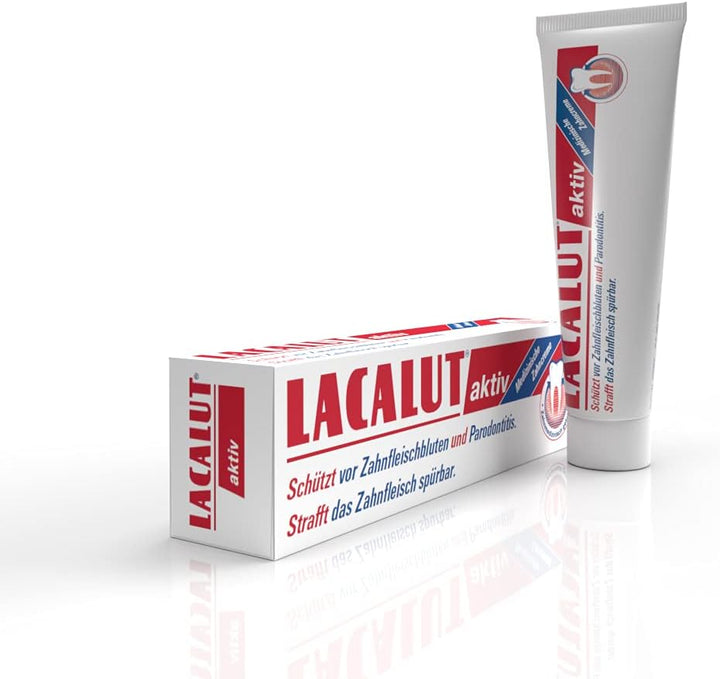 LACALUT AKTIV ZAHNCREME, 100ml Zahnpasta, sofort spürbare Straffung und Festigung des Zahnfleischs,