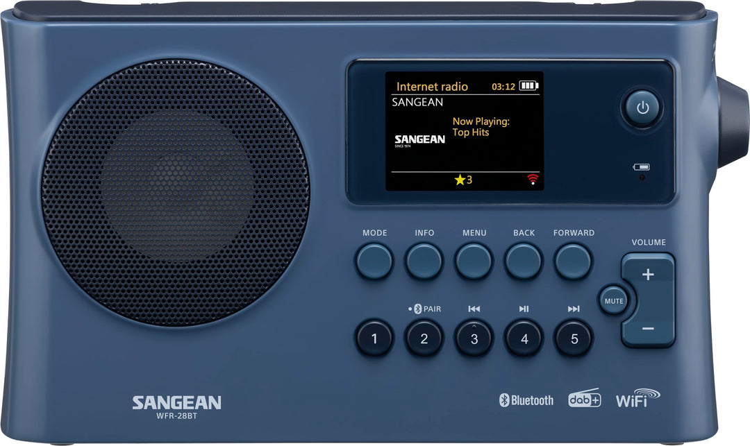 Sangean WFR-28 BT Dark Blue Internetradio mit Dab+ - WLAN - USB - DRM - Bluetooth