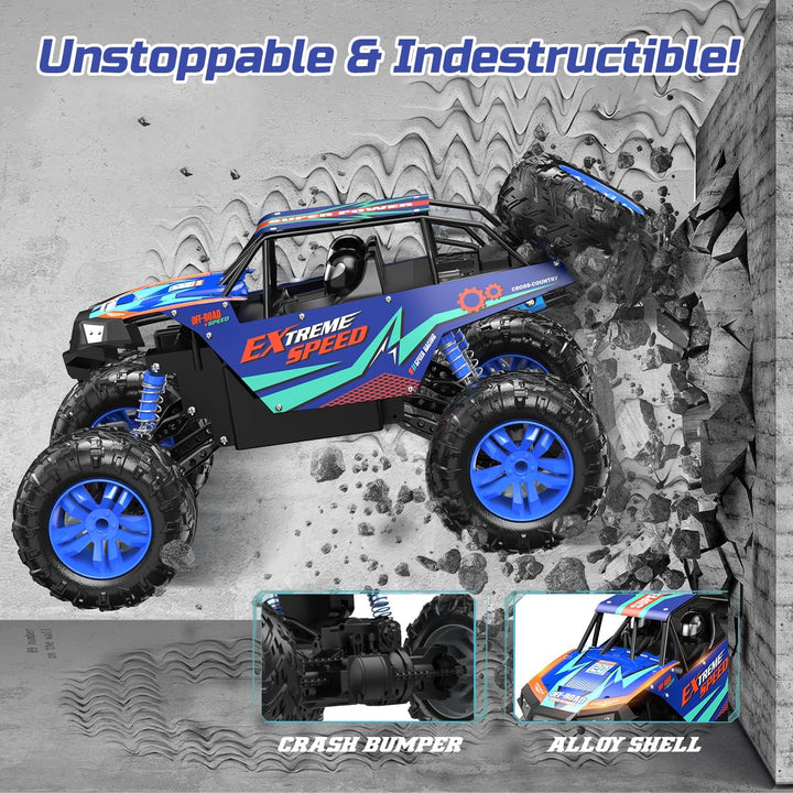 DEERC Grosse ferngesteuerte Autos 1:8 Off-Road-Monstertruck mit Realistischem Klang, 2,4 GHz 4WD Roc