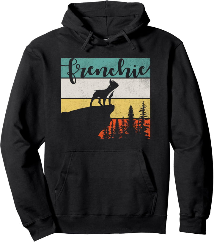 Frenchie Mom Dad dog owners Gift Retro French Bulldog Pullover Hoodie