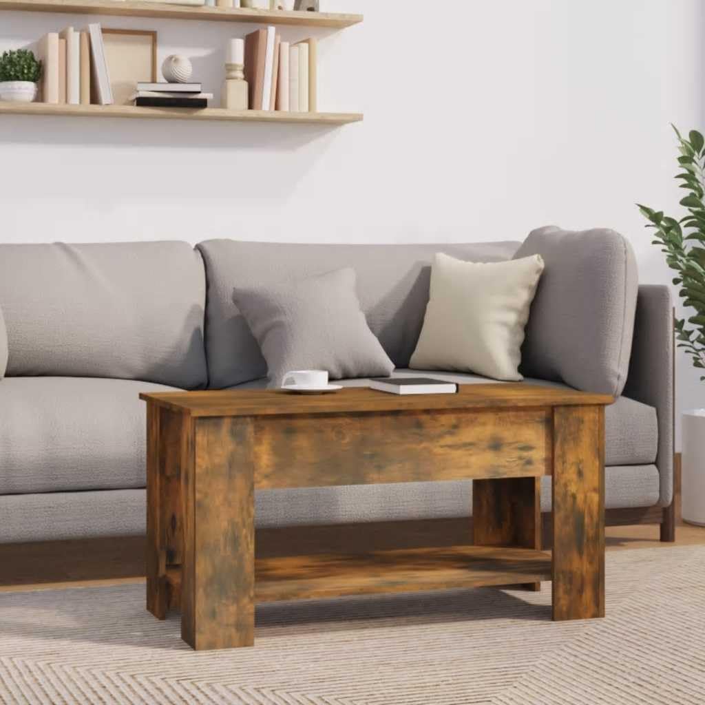vidaXL Couchtisch Höhenverstellbar Kaffeetisch Wohnzimmertisch Beistelltisch Sofatisch mit Stauraum
