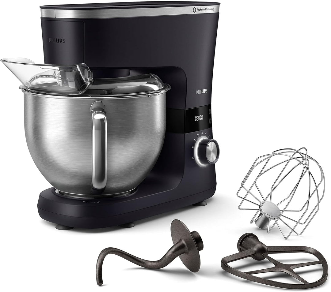 Philips 7000 Series Küchenmaschine - 5,5 Liter, 1000 Watt, 8 Geschwindigkeitsstufen, ProKnead Techno