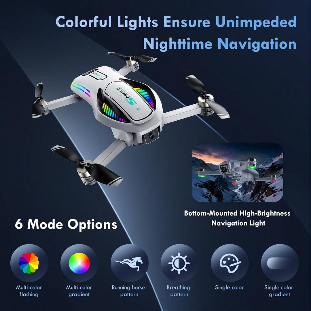 Gerbala Drohne, RC Drohne mit Doppelkameras 8K HD für Kinder, WiFi 30fps Quadcopter für Anfänger, mi