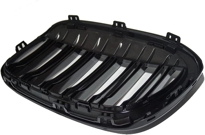 HZTWFC Ein Paar glänzender schwarzer Dual-Schiefergrilles Frontstossstange Nierenkühler für BMW x1 F