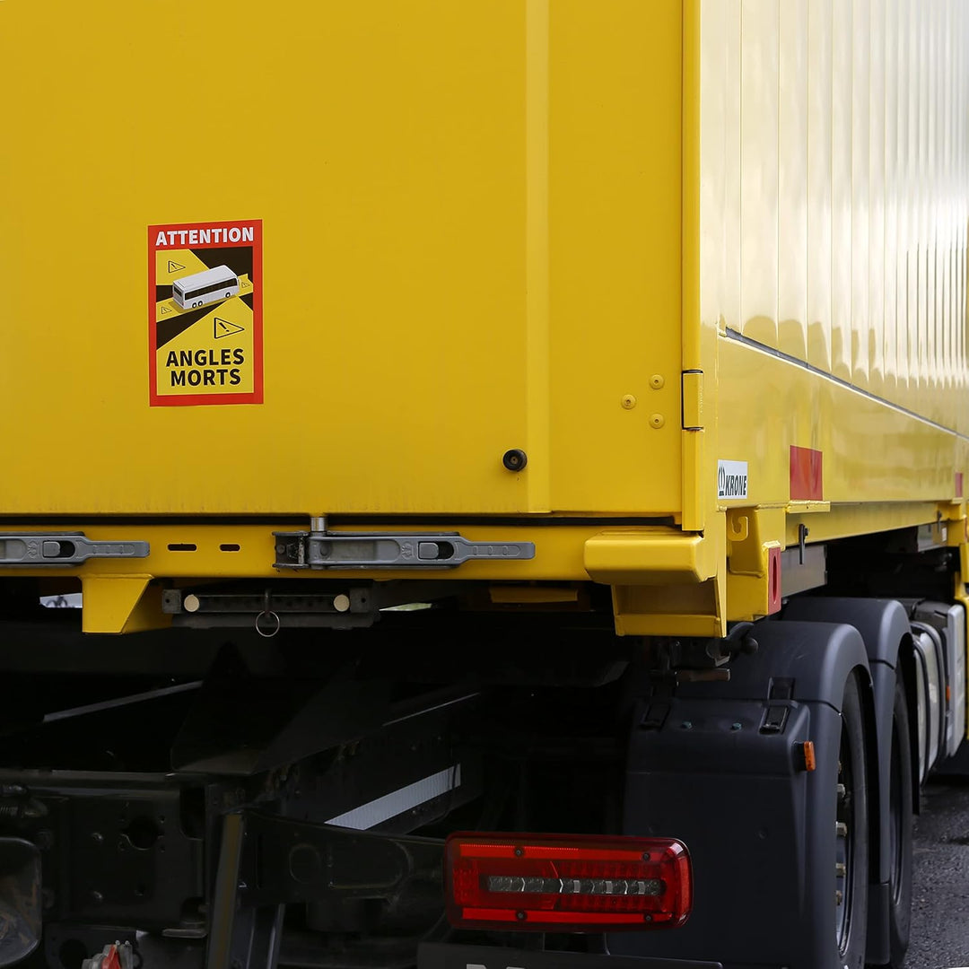 30 Stück Attention Angles Morts für LKW und Wohnwagen 25 x 17 cm Aufkleber Sticker Hinweiszeichen Sc