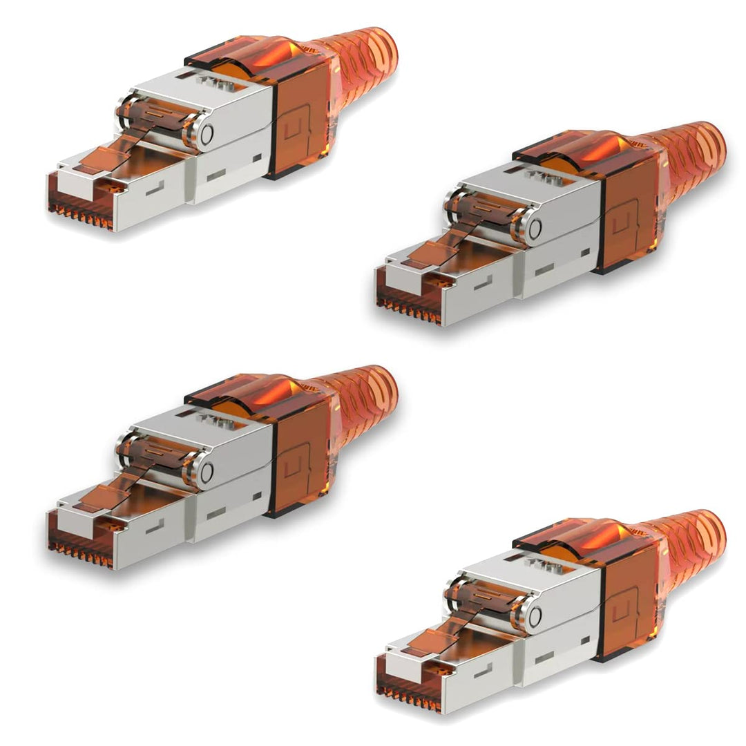 UC-Express Netzwerkstecker CAT7 RJ45-4x RJ45 Netzwerk Stecker Steckverbinder - werkzeuglos - geschir