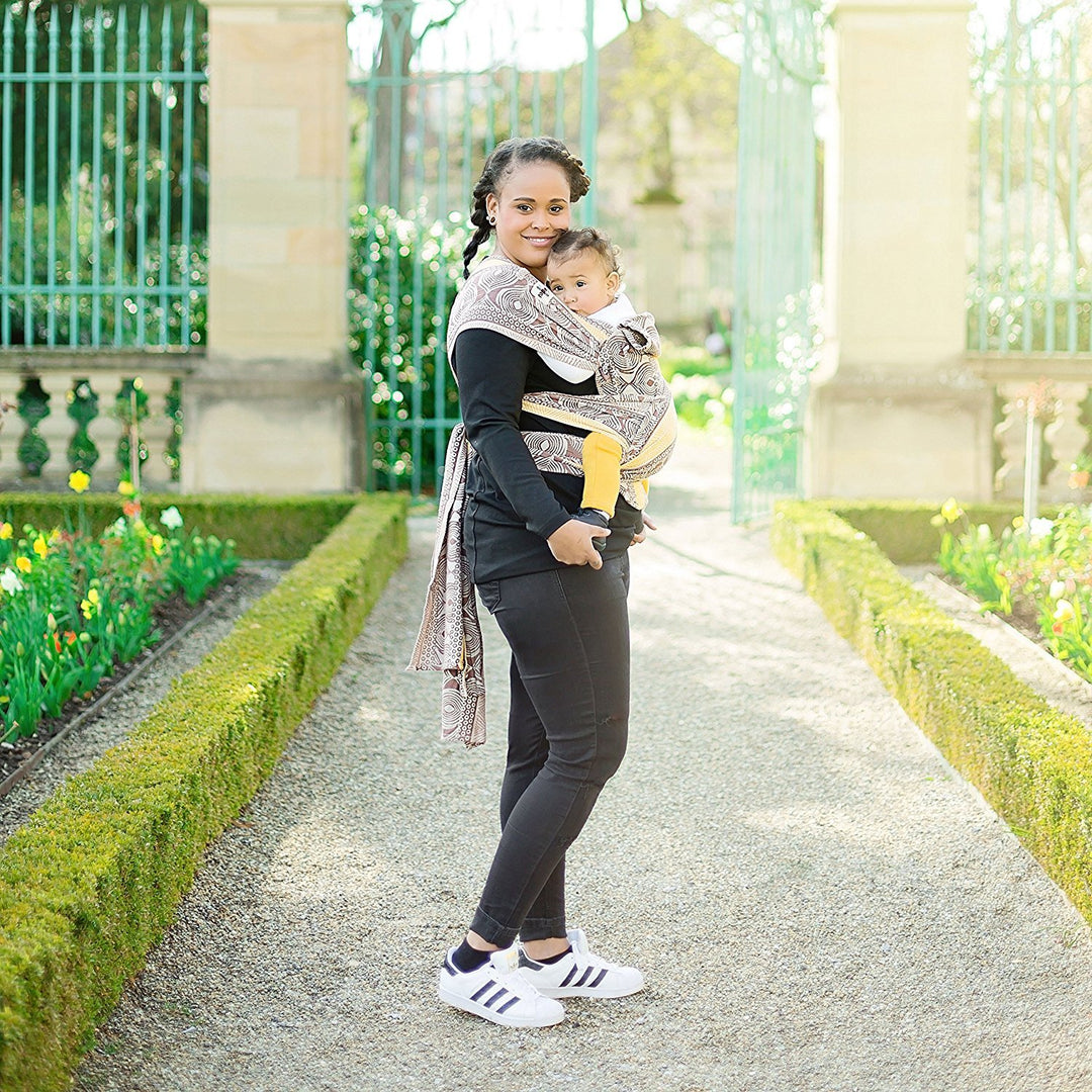 Hoppediz Hop-Tye Conversion Babytrage aus Tragetuch Stoff I Mei Tai I Bauchtrage & Rückentrage, Desi