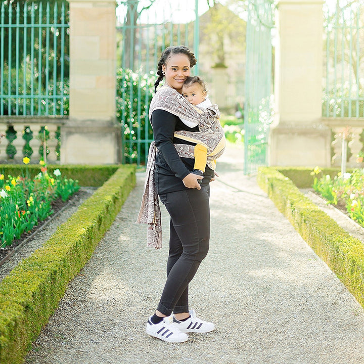 Hoppediz Hop-Tye Conversion Babytrage aus Tragetuch Stoff I Mei Tai I Bauchtrage & Rückentrage, Desi