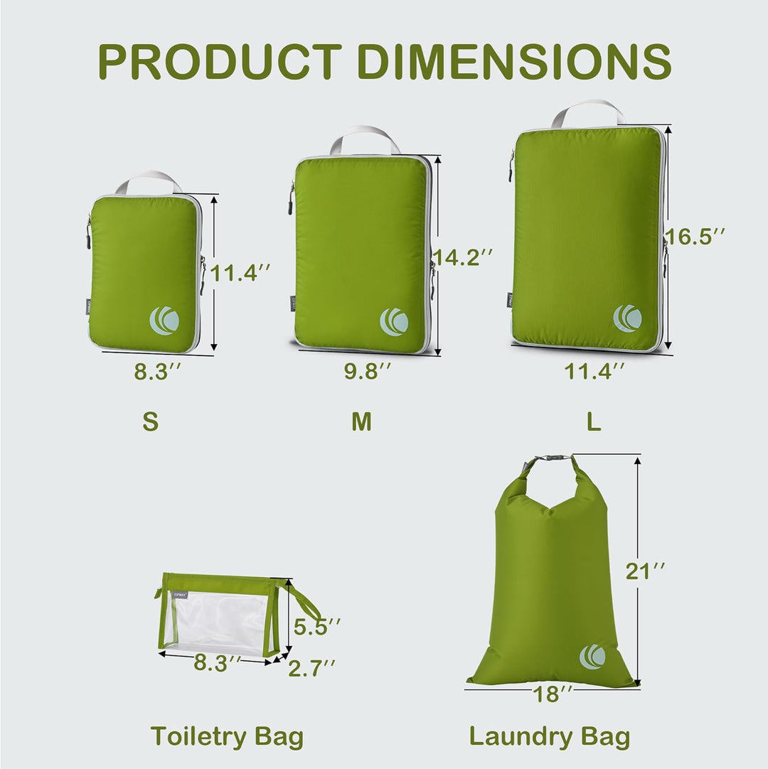 Cipway Kompression Koffer Organizer Set für Rucksack ，Ultraleichte Packtaschen Compression Packing C