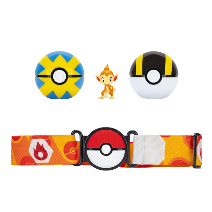 Pokémon PKW4168 - Panflam Clip ‘N’ Go Gürtel-Set - Panflam Battle Figur mit Flottball, Hyperball und