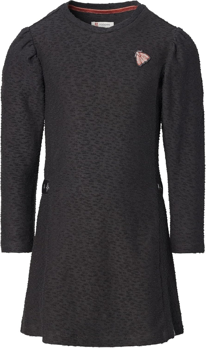 Noppies Mädchen Girls Dress Long Sleeve Keswick Kinderkleid 92 Phantom, 92 Phantom