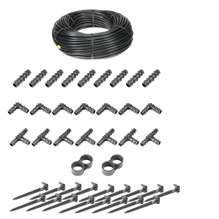 HaGa® Bewässerungsset - 100 Meter Tropfschlauch 16mm ohne Druckkompensierung inkl. Zubehör - Perlsch