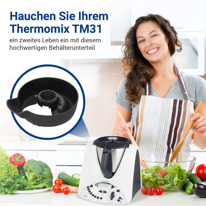VIOKS Behälterunterteil Ersatz für Vorwerk Thermomix Mixtopffuss - Thermomix Mixtopf TM31 Ersatzteil