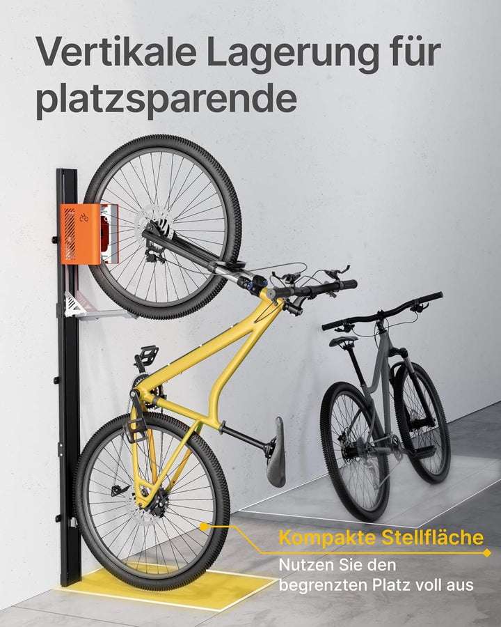 monTEK Automatischer Fahrradlift – Vertikaler Fahrradträger für schwere Fahrräder (bis 32 kg) – Einf