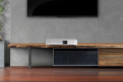 VR-Radio Receiver: Digitaler WLAN-HiFi-Tuner, Internetradio, DAB+, Bluetooth, Silber (HiFi Receiver,