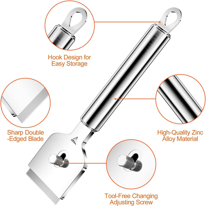 Gvolatee feldschaber mit ergonomischen Griff feldschaber Metall, Schaber feld mit 14Pcs Ersatzklinge