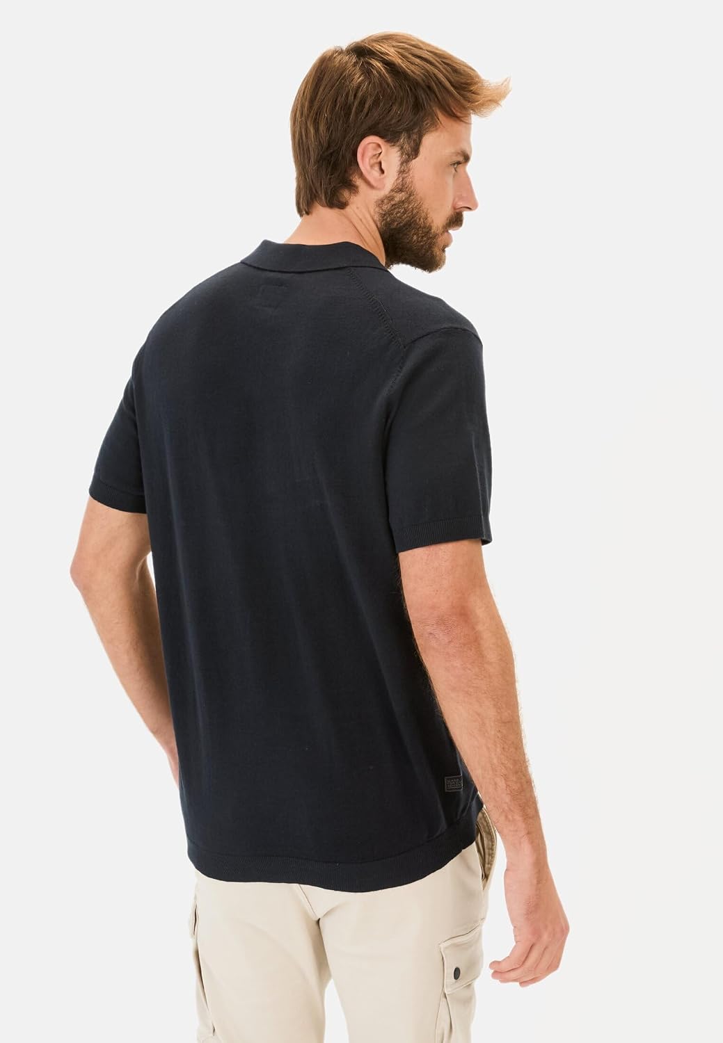 camel active Herren Piqué Poloshirt aus Reiner Baumwolle S Dunkelblau, S Dunkelblau