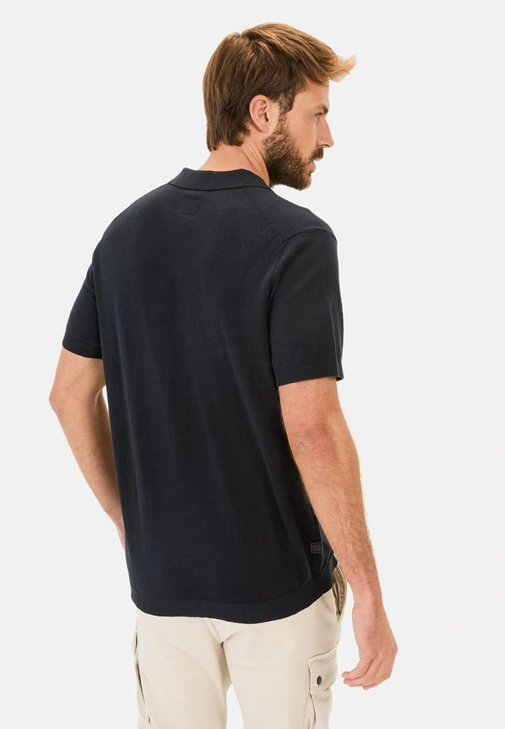 camel active Herren Piqué Poloshirt aus Reiner Baumwolle S Dunkelblau, S Dunkelblau